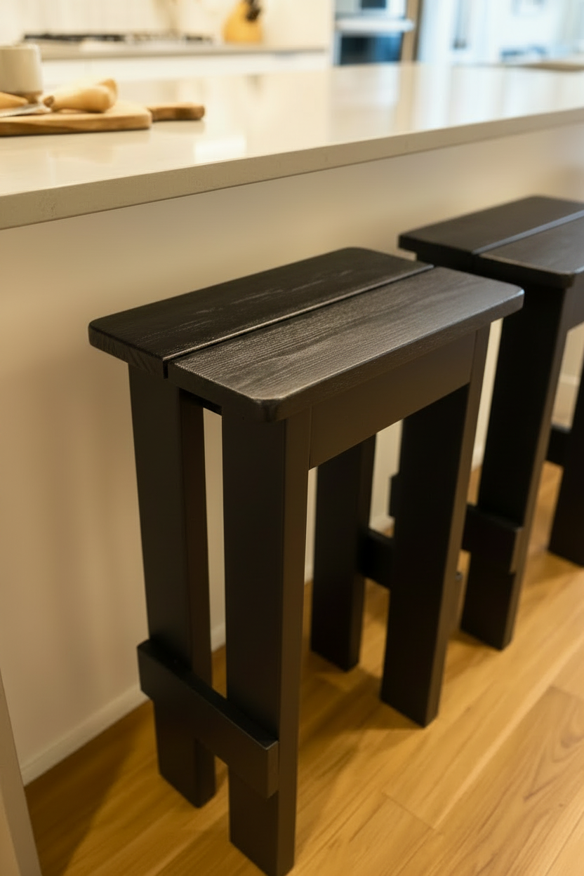 THE LONGHORN BARSTOOLS - Charcoal Black Barstools