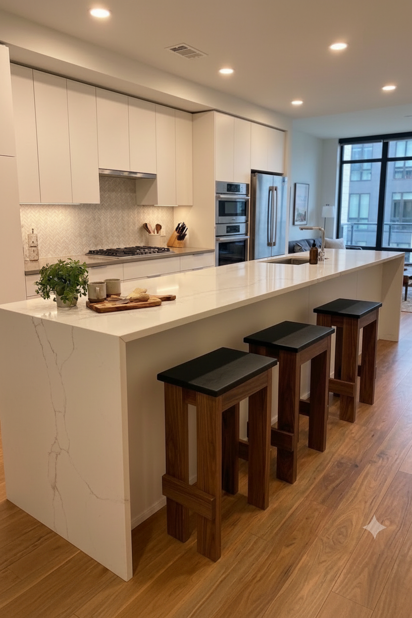 THE LONGHORN BARSTOOLS - Blacktop Walnut Barstools