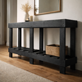 THE DARK RUSTIC - Solid Wood Console Table Farmhouse Entryway Sofa Table Shelf Living Room TV Stand