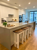 THE LONGHORN BARSTOOLS - Farmhouse White & Walnut Barstools